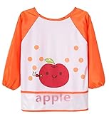 防水かわいい漫画授乳よだれかけ唾エプロン、0-3 歳 (アップル)