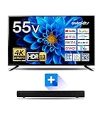 55Ｖ型 液晶テレビ 4kテレビ スマートテレビ(Android TV) サウンドバー テレビ Wi-Fi内蔵 テレビ 外付けHDD録画 裏番組録画