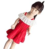 (チェリーレッド) CherryRed 子供服 ワンピース 女の子 フォーマル ドレス 七五三 夏秋 可愛い 入園式 入学式 140 レッド