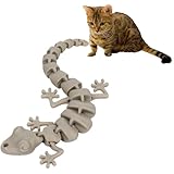 ねこにも 猫用おもちゃ トカゲッチュの持ち手 猫じゃらし リアルな動き 【猫の本能目覚めるおもちゃ】ねこじゃらし 遊び道具 (ベージュ)