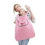 ベビーホッパー 抱っこひも 防風・防水・防寒カバー マジックテープ ゴムバンド 子供お出かけ 出産祝い ベビーキャリー (ピンク)