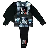 キッズ・子供用 ボーイズ スター・ウォーズ 取り外しが出来るマントつき 長袖トップス・ボトムス(ズボン) パジャマ上下セット 男の子 (3-4歳) (ブラック)