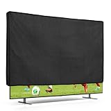 kwmobile 65" TV対応 テレビカバー - 防塵カバー 液晶テレビ 保護カバー ホコリよけ リネン 黒色