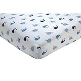 Nautica Kids Brody Nursery Bedding Collection (Crib Sheet - Whale Print) by Crown Craft [並行輸入品]