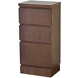 ライフスタイリングショップ チェスト 3段 幅40.5×奥行30cm 薄型 窓下収納 ウォールナット 木製 DL-157