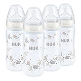 NUK First Choice 300ml 0-6 Months Size 1 Bottle with Silicone Teat (Pack of 4)
