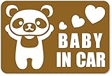 imoninn BABY in car ステッカー　【マグネットタイプ】　No.12　パンダさん　（ゴールドメタリック）
