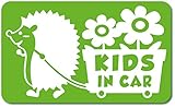 imoninn KIDS in car ステッカー　【マグネットタイプ】　No.62　花屋のハリさん　（黄緑色）
