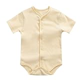 baby fruit 夏 ベビー服 無地 半袖ロンパース 女の子 男の子 Uネック フルプリント カバーオール出産祝い 赤ちゃん 肌着 ボディスーツ コットン 可愛い 三角 8色 Bイエロー 66cm