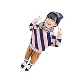 ベビー服 女の子トップス 子供服 Pojour 冬秋 防寒 ストライプブラウス 可愛キッズ服 新生児 赤ちゃん 長袖 オシャレ 綿 通園 発表会 旅行 記念日 プレゼント
