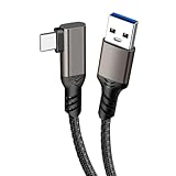 USB C ケーブル USB Type C ケーブル L字 USB3.2 Gen2標準 60W 3A急速充電 PD対応 10Gbpsデータ転送 高耐久 ナイロン編み 90度 スマートフォン|タブレット|ゲーム機などのusb cポートを搭載したデバイスに対応 1.5m
