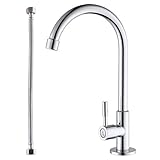 KES K8001A1LF Lead-Free Single Handle Cold Water Brass Replacement Kitchen Faucet, Chrome [並行輸入品]