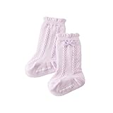 [ミキハウス] MIKIHOUSE 【ミキハウス(ベビー)】 リボン付ケーブル編みハイソックス (7cm-13cm) 40-9703-616 パープル7cm