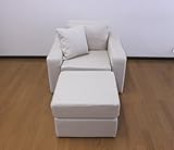 シングルカウチソファ【組み立てエコソファ】 (綿 アイボリー, かく型アーム　【ベーシック】)