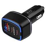 シガーソケット USB-C 3ポート 合計78W カーチャージャー タイプC PD30W&QC18W対応/USB-A&2USB-C/12V-24V車対応 Hootek しがーソケット USB 車 充電器 シガーソケット 急速充電器 iPhone 17/16シリーズ、iPad Pro/Mini/Air、Galaxy S26、Pixel 10Pro Foldその他Android対応(ブラック)