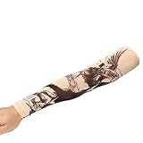 coerniプレミアムメンズサンスクリーン保護アームスリーブwith Tattoo print- Fast Dry