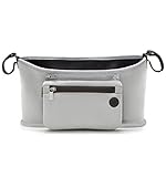 【Blume】 ベビーカー用バッグ ドリンク ボトル ホルダー 小物入れ 簡単取付 ベビーカー バッグ 収納 (グレー)