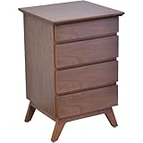 チェスト 天然木 北欧風 ウォルナット材 PC デスクサイド パソコン サイドチェスト 書斎机 引出 勉強机 木製 幅45cm LS-894