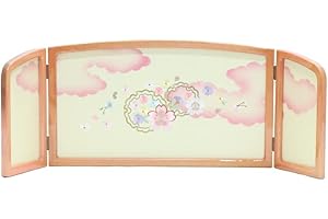 アウトレット品 雛人形 三月屏風 屏風のみ 9号 塗桐ピンク塗り 三曲屏風 飾り幅70~80cm インテリア ディスプレイ 見切処分品