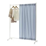 ドウシシャ ハンガーラック パーティション キャスター付き 横伸縮88cm~144cm 高さ174×奥行40cm ブルー YP1418-BL