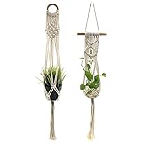 観葉植物ハンガー ベランダ飾り 観葉植物 吊りスタンド 棉縄 ヘンプロープ 麻ロープ 屋内屋外植物ホルダ 棉の糸 編み