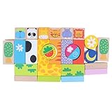 P Prettyia 積み木 木製　動物ビルディングブロック　おもちゃ　セット 　耐久性　面白い