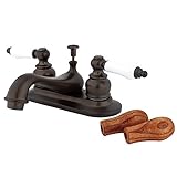 Kingston Brass KB605B Two Handle 4 in. Centerset Lavatory Faucet with Retail Pop-up