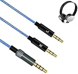 延長ケーブル、ヘッドフォン交換ケーブル に兼用です 兼容Sol Republic Master Tracks HD HD2 Sol Republic V8 V12 X3 ヘッドセット用アップグレードオーディオケーブル (青 1.2M)
