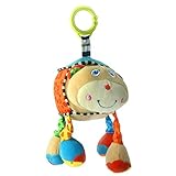 DEHANG ベビーカー用おもちゃ 赤ちゃんの知育玩具 はじめてにぎにぎおもちゃ リンリンラトル - ベア