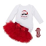 Zhhlinyuan 良質 Infant Fashion Long sleeves Romper Tutu Skirt + Headband 赤ちゃん Girls Christmas Party Dr