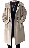[MMTYRM] チェスターコート メンズ ロングコート ゆったり トレンチコート オーバーサイズ フード付き ミリタリージャケット ふんわり オーバーコート メンズ 冬 コートカーキ薄手XL