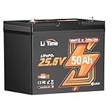 LiTime 24V 50Ah TM リン酸鉄リチウムイオンバッテリー Bluetooth機能 リモート管理可能 1280Wh電力量 50A充放電電流 4000~15000回サイクル 低温保護付き スマート LiFePO4バッテリー エレキモーター、トローリングモーター、マリン、ボート、釣り、キャンピングカー、車中泊、ソーラー蓄電、防災予備電源などに適用