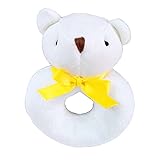 pettstoreベビーソフトPlush Animal Rattlesハンドベルリング教育Wrist Rattleぬいぐるみイエロー蝶結びBearおもちゃギフト