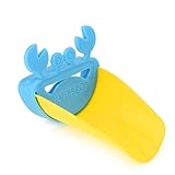 LQZ(TM) 可愛い　ウォーターガイド　手洗い補助パーツ　子ども用 便利グッズ 蛇口に手が届かないお子様に ブルーカニ+黄色いシュート