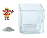 花市場直送便 ミニチュアガラス 武田信玄 & カラーサンド シルバー & 植え込み用グラス ニューブロックS