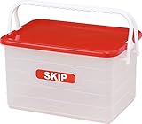 和泉化成 収納コンテナ カラフル スキップコンテナL型 レッド (47×31.7×高26cm)