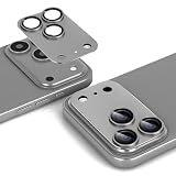 antalink 対応 iPhone 17 Pro カメラフィルム カメラ保護 カメラカバー アルミ合金+10H強化ガラス 全面保護 一体感 耐衝撃 高透過率 黒縁取り 露出オーバー防止 指紋防止 防水防塵 自動吸着 気泡ゼロ 対応いphone 17 Pro レンズカバー プロテクター【2枚入り】 (グレー)