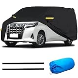 RAWAKORW 車カバー トヨタ 新型アルファード 40系 ヴェルファイア 40系対応 車ボディカバー 防雨 防塵 強風 雪 紫外線対策 カーカバー 収納袋付き ブラック