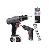 SWISS MILITARYコードレスハンマー電動ドリル1500 RPM、リチウムイオンバッテリー1500ma&コードレスハンディコンパクトドリル&マジックレンチ SWISS MILITARY Cor