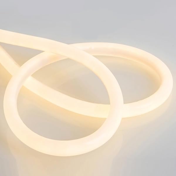 100V ラウンド、320 度発光、EL蛍光チューブ管 LEDテープライト 120SMD/M 防水配線不要 プラグアンドプレイ 切断可能, クリスマス装飾 ネオンサイン明るい 長持ち おしゃれ 間接装飾照明 ネ棚下照明 ledテープライト(6000K-昼光色-2メートル+プラグ+部品) - 1
