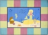 Joy Carpets Kid Essentials Active Play & Juvenile Lil' Mermaid Rug, Multicolored, 5'4" x 7'8" [並行輸入品