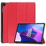 Kepuch Custer ケース 対応 Lenovo Tab M10 3rd Gen TB-328F, PUレザー 軽量 カバー 対応 Lenovo Tab M10 3rd Gen TB-328F - レッド