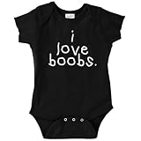I Love Boobs面白いベビーボディスーツ幼児 US サイズ: M カラー: ブラック