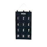 hangnuo 12-pocket月スケジュールハンギングクローゼットオーガナイザーをドアのオーガナイザーホルダーストレージバッグ ブラック SNGD007-03