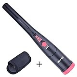 Quimat ピンポイント金属探知機 高感度 プローブ金属検出器 ブザー振動 LED ホルスター付き ブラック 軽量 手持ち 携帯性が高い QW31