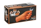 TIGER GRIP 7 mil superior grip Orange Nitrile Gloves - Large,100 count by Eppco