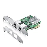 2.5Gbase-T PCIe NIC Realtek RTL8125チップ付き 2.5Gbネットワークカード 2500/1000/100Mbps デュアルRJ45ポート PCIe X1 イーサネットカード Windows/Windowsサーバー/Linux用