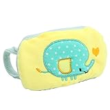 Zafina 子供用マスク通気 　可愛い　お子様 　刺繍　繰り返し使える　象柄　耳かけヒモ付き　フリーサイズ　保温 (イエロー)