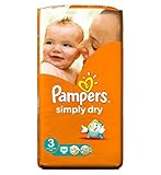 単にパンパースドライおむつサイズ3大パック - 56おむつ (Pampers) (x6) - Pampers Simply Dry Nappies Size 3 Large Pack - 56 Nap