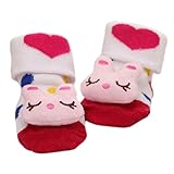 3組 ノンスリップ新生児幼児靴下快適な暖かいノンスキッドストッキングベビーバースデーギフト6-12ヶ月-A01